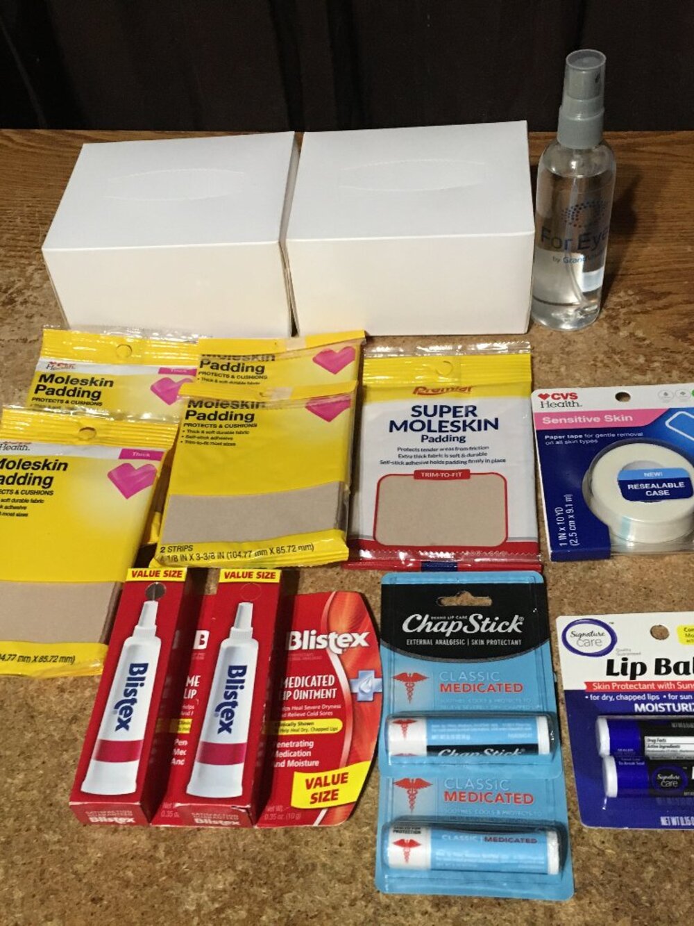 LOT OF BLISTEX CHAPSTICK LIP BALM MOLESKIN PADDING PAPER TAPE NEW